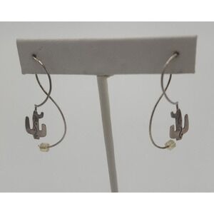 Vintage signed VERO sterling silver southwest CACTUS dangle earrings